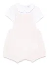 Il Gufo Gingham-check Dungarees Set In White