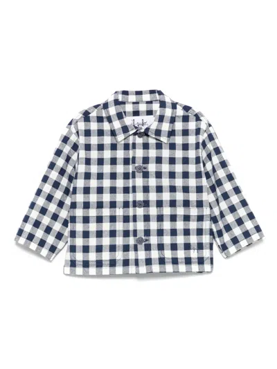Il Gufo Babies' Gingham-check Jacket In Blue