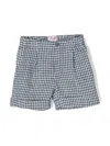 Il Gufo Gingham-check Linen Shorts In Blue