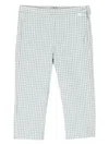 Il Gufo Gingham Check-pattern Cotton-blend Trousers In Blue