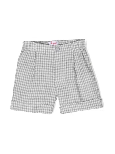 Il Gufo Babies' Gingham-check Print Shorts In Grey