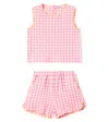 Il Gufo Gingham Cotton-blend Top And Shorts Set In Pink