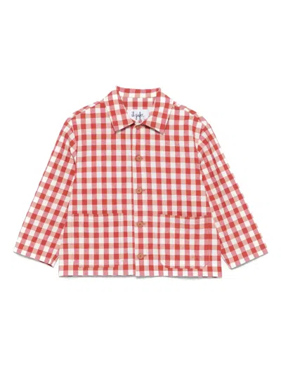 Il Gufo Gingham-pattern Shirt Jacket In 红色