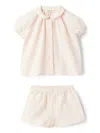 Il Gufo Gingham-pattern Shorts Set In Pink
