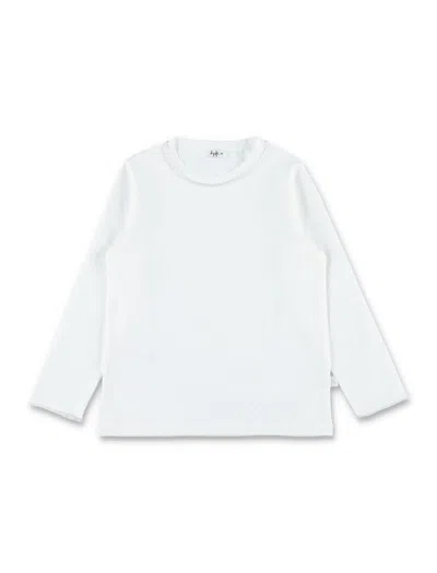 Il Gufo Kids'  Girls Cotton Jersey T-shirt With Contrast Trim In White