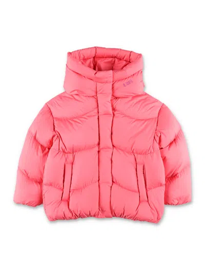 Il Gufo Girls Hooded Puffer Jacket In Pink