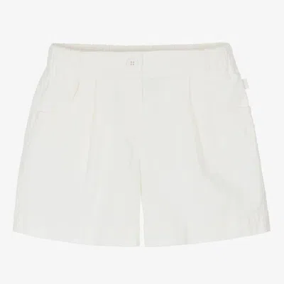 Il Gufo Kids' Girls Ivory Cotton & Linen Shorts