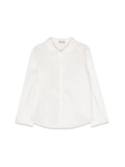 Il Gufo Girls' Long Sleeve Mini Shirt In White