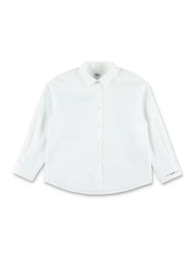 Il Gufo Kids'  Girls Shirt With Logo Embroidery In White