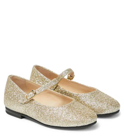 Il Gufo Kids' Glitter Ballet Flats In Gold