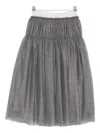 Il Gufo Glitter-detail Elasticated-waist Skirt In Gray