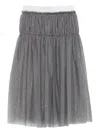Il Gufo Glitter-waistband Skirt In Gray