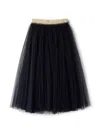 Il Gufo Glitter-waistband Tulle Skirt In Blue