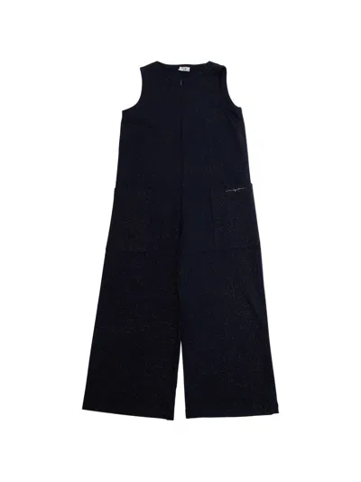 Il Gufo Kids' Glitter-effect Wide-leg Jumpsuit In Blue