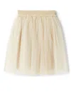 Il Gufo Glitter-waistband Tulle Skirt In Cream