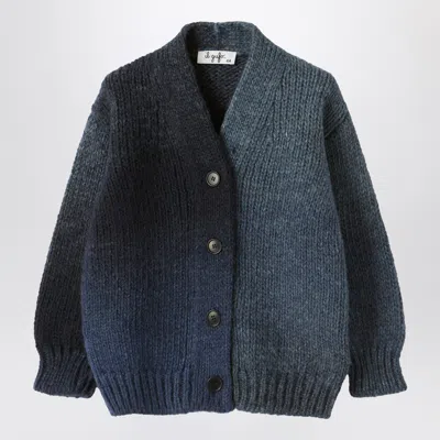 Il Gufo Gradient Wool Blend Cardigan For Men In Black
