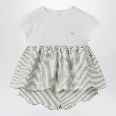 Il Gufo Granite-coloured Outfit In Jersey And Seersucker