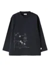 Il Gufo Langarmshirt Mit Grafischem Print In Black