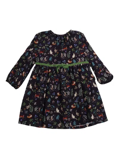 Il Gufo Babies' Graphic-print Bow-detailed Dress In Multi