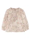 Il Gufo Graphic-print Cotton Blouse In Neutrals