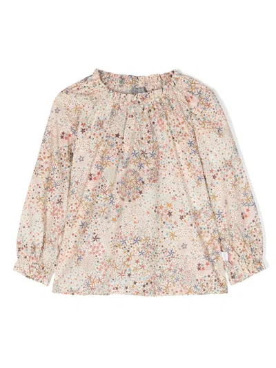 Il Gufo Kids' Graphic-print Cotton Blouse In Nude