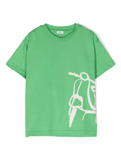 Il Gufo Kids' Graphic-print Cotton T-shirt In Green