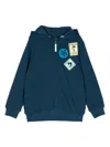 Il Gufo Graphic-print Zip-up Cotton Hoodie In Blue