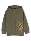 Il Gufo Graphic-print Zip-up Jacket In Green