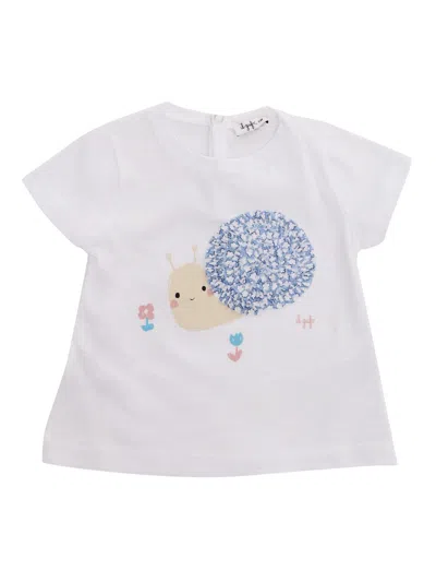 Il Gufo Babies' Graphic Printed Crewneck T-shirt In White