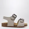 Il Gufo Gray Sandal In Nubuck With Strap In Grey