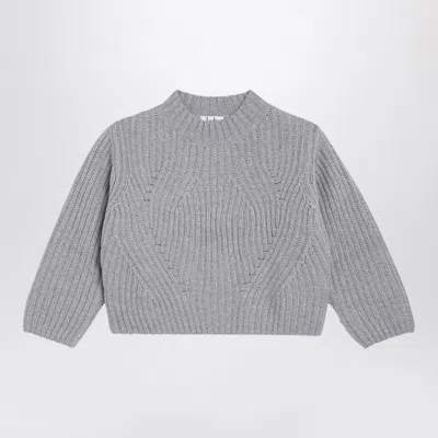 IL GUFO GREY RIBBED WOOL JUMPER
