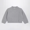 Il Gufo Grey Ribbed Wool Jumper In Grey