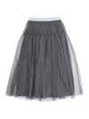 Il Gufo Embellished Tulle Skirt In Animal Print