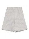 Il Gufo Halo-stripe Shorts In Grey