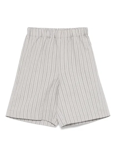 Il Gufo Kids' Halo-stripe Shorts In Grey