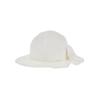 Il Gufo Hat With Bow Kids In White