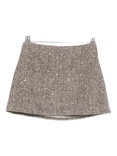 Il Gufo Kids' Herringbone-pattern Skirt In Gray