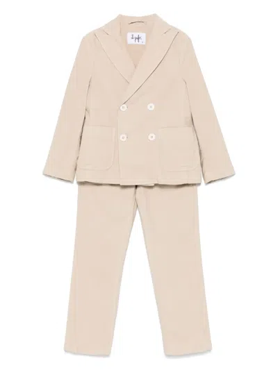 Il Gufo Kids' Herringbone Suit In Neutrals