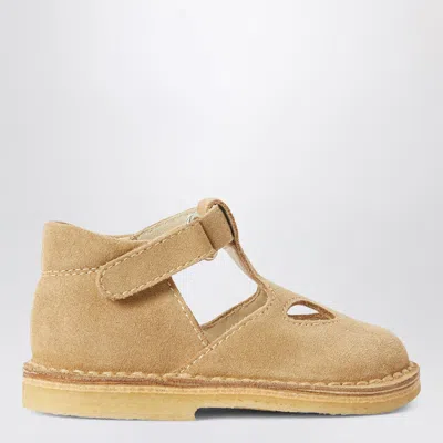 Il Gufo High Beige Sandal With Eyelets In Nubuck