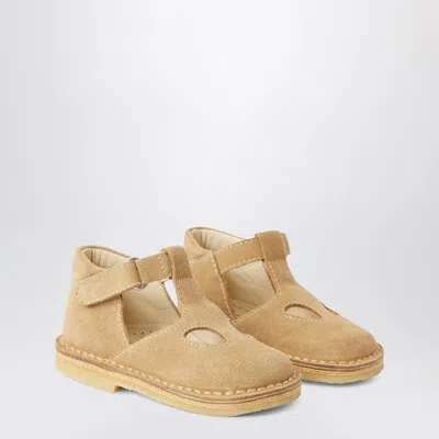 IL GUFO HIGH BEIGE SANDAL WITH EYELETS IN NUBUCK
