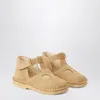 Il Gufo High Beige Sandal With Eyelets In Nubuck