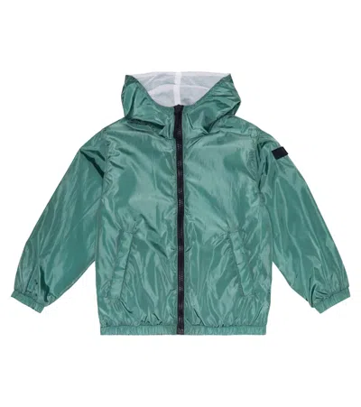 Il Gufo Kids' Hooded Jacket In Sage Green