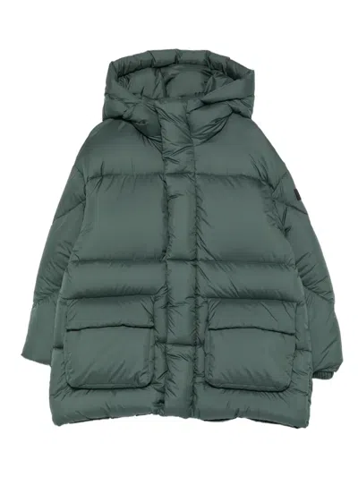 Il Gufo Kids' Hooded Padded Coat In Green