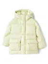 Il Gufo Long Down Jacket With Hood Yellow In Green