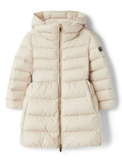 Il Gufo Kids' Hooded Padded Coat In Neutrals