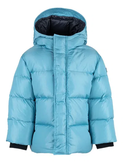 Il Gufo Kids' Hooded Padded Jacket In Blue