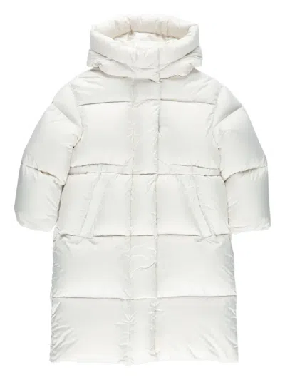 Il Gufo Kids' Hooded Quilted Coat In White