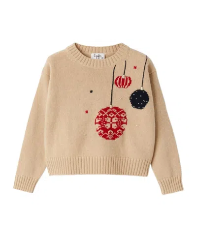 Il Gufo Kids' Intarsia-knit Jumper In Nude