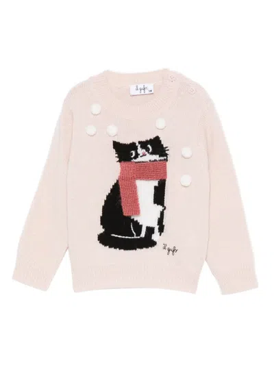 Il Gufo Babies' Intarsia-knit Sweater In Neutral