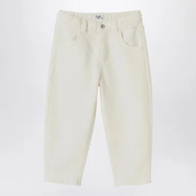 Il Gufo Kids' Cotton Tapered Trousers In Beige